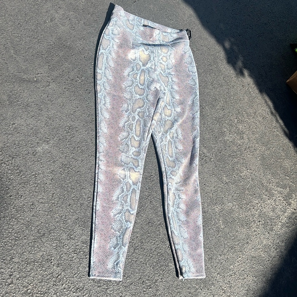 Missguided metallic snake skin pants